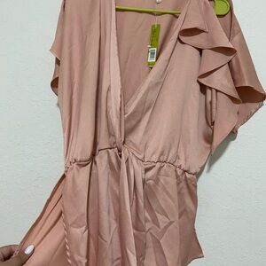 Elegant Flutter Sleeve shirt in Soft Pink
